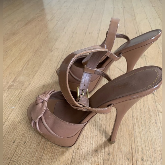Yves Saint Laurent peep toe sling back women’s size 39 nude - Picture 2 of 9